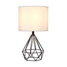 Komidin Üstü Metal Tardu Siyah Abajur Krem Şapka Siyah