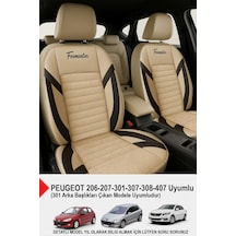 Formentor Tay Tüyü Oto Koltuk Kılıfı Peugeot 206-207-208-306-307-407 Uyumlu Bej