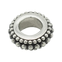 Nur Silver Sıralı Boncuk Model Yuvarlak Gümüş Charm Nur-bl00639