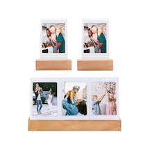 Mini Ahşap Işıklı 5'li Fotoğraf Çerçeve Seti