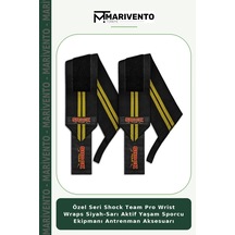 Özel Seri Shock Team Pro Wrist Wraps Siyah-sarı Aktif Yaşam Sporcu Ekipmanı Antrenman Aksesuarı