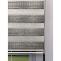 Viola Serisi Antrasit Keten Dokulu Modern Zebra Stor Perde
