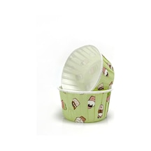 Cupcake Muffin Kalıbı Büyük Boy Xl Mint Yeşili Dondurma Desenli Jumbo Kek Kapsülü 50'li Diğer