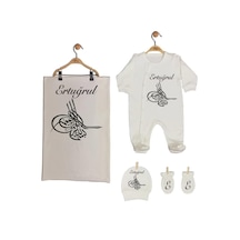 Pia Baby Gl 1953 03 İsme Özel Battaniyeli Tulum Seti Krem