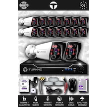 Turkno 16 Kameralı Karia 16 Dış Kamera Set 500 GB HDD Full HD Gece Görüşlü Güvenlik Kamerası Sistemi