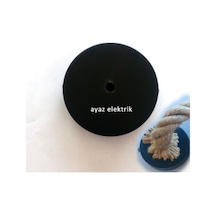 Avize, Abajur Için Yuvarlak Siyah Metal Rozans 12 Cm