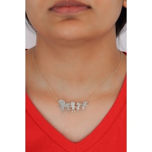 Aile Temalı 925 Ayar Kadın Gümüş Kolye