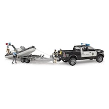 Bruder Ram 2500 Polis Aracı ,Römork, Zodyak, 2 Figür ve Aksesuarl