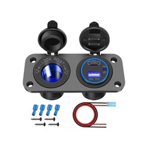 Novahub 12 V Güç Soketi Hızlı Şarj Pd Qc3.0 Usb Şarj Aleti Güç Çıkışı Araba Tekne Deniz Rv Golf Arabası İçin Düğme Anahtarı İle Mavi Mavi