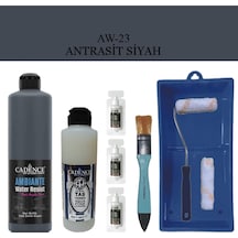 Boya Fayans Tezgah B-ambiente Islak Zemin Aw-23 Antrasit 500ml Katalizör 30gr Mat Taş Vernik Antrasit Siyah Antrasit Siyah