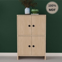 Çok Amaçlı Raflı Mdf Dolap Kitaplık Meşe Çok Amaçlı Raflı Mdf Dolap Kitaplık Meşe