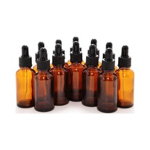 1 Oz Amber Cam Şişeler, Cam Damlalıklı - 12 Pk