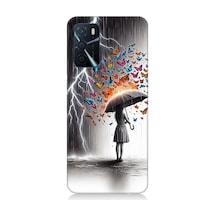 Oppo A16 Uyumlu Kelebek Fırtınası Desenli Silikon Kılıf