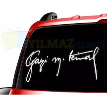 Gazi Mustafa Kemal Imza Oto Sticker Araba Etiket Yapıştırma 2 Ad