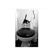Kedi Klozet Sticker Yapıştırması Sticker 3 Model (421075953)
