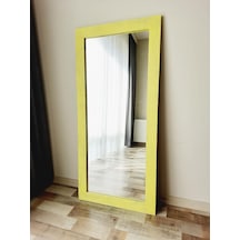 Tr Dfn Wood Masif Ahşap Dikdörtgen Sarı Dekoratif Duvar Salon Ofis Boy Aynası 130x60 Cm Genel