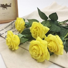 Limon Sarısı 10 Adet/takım Yapay Lateks Gerçek Dokunmatik Çiçek Gelin Nedime Buketi Güller Ev
