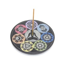 Obsidian Taşı 7 Çakra Chakra Tasarımı Tütsülük 15 Cm