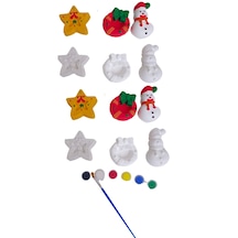 Eğitici Etkinlik Yılbaşı -neol-yıldız Kardan Adam 3'lü Set 2 Boyutlu 8 Cm 3 Adet