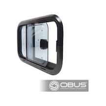 Obus Karavan Berhimi 300 500 Çift Katlı Sürgülü Karavan Penceresi Siyah