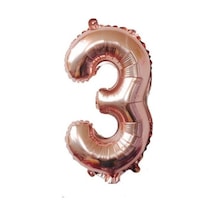 3 Rakam Rose Gold Folyo Balon 40 İnç 100 Cm