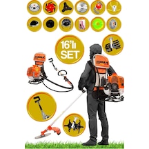 Stilmax Stl990zs 16parça Turbo Benzinli Sırt Tırpan Ot Çim Çalı Biçme Makinası + Zeytin Silkeleme