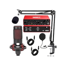 Midex CXN - 30 Paket - 4 Stüdyo Ses Kartlı Condenser Mikrofon Stand Seti