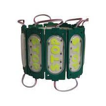 12 Volt 6 Watt Yeşil Stop Yazılı Animasyonlu Çakar Modül Led 5 Adet