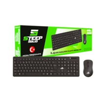 Steep Solid  ST-WKM01S Standart Kablosuz Q Klavye + Optik Mouse