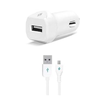 Ayrex Speedcharger Micro Usb 2.1a 120cm Kablolu Araç Şarj Aleti, Beyaz 2cks01