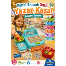 Eğitici Oyuncak Yazar Kasa Seti - Sesli Ve Işıklı, Dijital Ekranlı, Hesap Makineli Market Alışveriş Oyunu 3+ Yaş