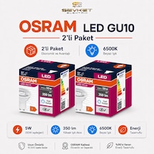 Osram Gu10 2'li Paket Led Ampul 4.5w 6500k Beyaz 2 Adet