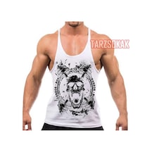 Tarzsokak Gym Tank Top Fitness Sporcu Atleti Gym61 Beyaz
