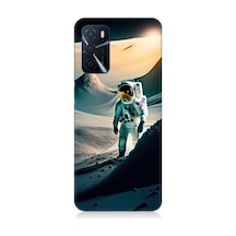 Oppo A16 Uyumlu Astronot Ve Araştırma Desenli Silikon Kılıf