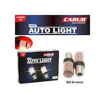 Carub 12v 93 Tek Duy Ampul 144 Led Şeffaf Kırmızı Led