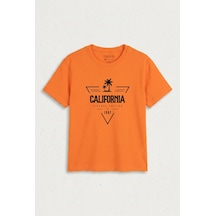 Hafico Erkek / Kız Çocuk California Vintage Baskılı Tişört Turuncu