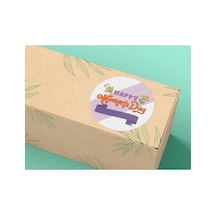 Happy Women's Day Etiketi Yuvarlak Mat Çıkartma Round Sticker 8 Mart Serisi- 4 Cm 40 Adet Çok Renkli
