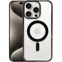 Apple iPhone Uyumlu  15 Pro Kılıf Erozi Magsafe Kapak -  Siyah