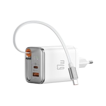 Mcdodo Ch-4103 Freego 67w Gan Hızlı Şarj Cihazı Dahili Kablolu Eu Plug Beyaz