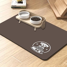 Matgo Pati Kahverengi Köpek Figürlü Beslenme Matı Mama Paspası 50 x 70 CM