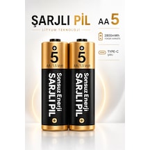 Şarjlı Aa Pil 2800mwh 1.5v Fp28 Type-c Lithium-ion Rechargeable Battery 2 Li Paket Hızlı Şarj Pil
