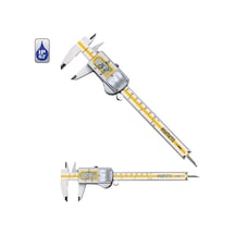 Asimeto Profesyonel Dijital Kumpas Metal Kasa Su Geçirmez 0,01-200 Mm