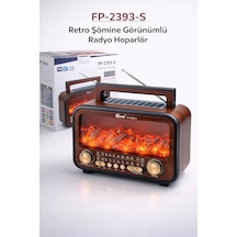 Fp-2393-l Nostaljik Şömine Görünümlü Radyo Hoparlör