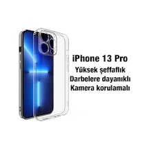 Ally İphone 13 Pro 6.1inç Kılıf Kamera Korumalı Ultra İnce Şeffaf Silikon Kılıf- 5775 Mh-hs8646-2162