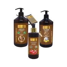 Naturix Tuzsuz Keratin Şampuan 600 ML + Keratin Saç Kremi 500 ML + Nar Özlü El Yüz ve Vücut Kremi 250 ML
