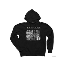 Haggard And Thou Shalt Siyah Fermuarlı Kapşonlu Sweatshirt Siyah
