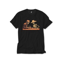 Skelton Cowboy Bar Siyah Tişört Siyah