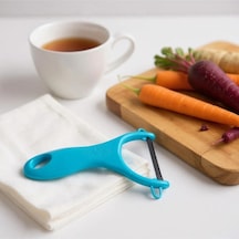 1 Adet Ergonomik Renkli Sebze Meyve Soyacak Mavi Diğer