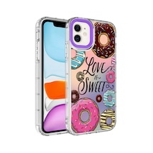 Apple Uyumlu iPhone 11 Kamera Korumalı Renkli Desenli Sert Silikon Zore Korn Kapak