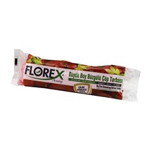Lunaev 250 Adet Florex-502 Çilek Kokulu Büzgülü Büyük 10pcs 65x70cm Çöp Torbası 25x10 250
